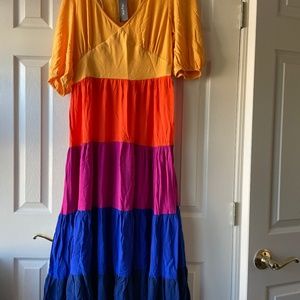 Multi-color maxi dress NWT